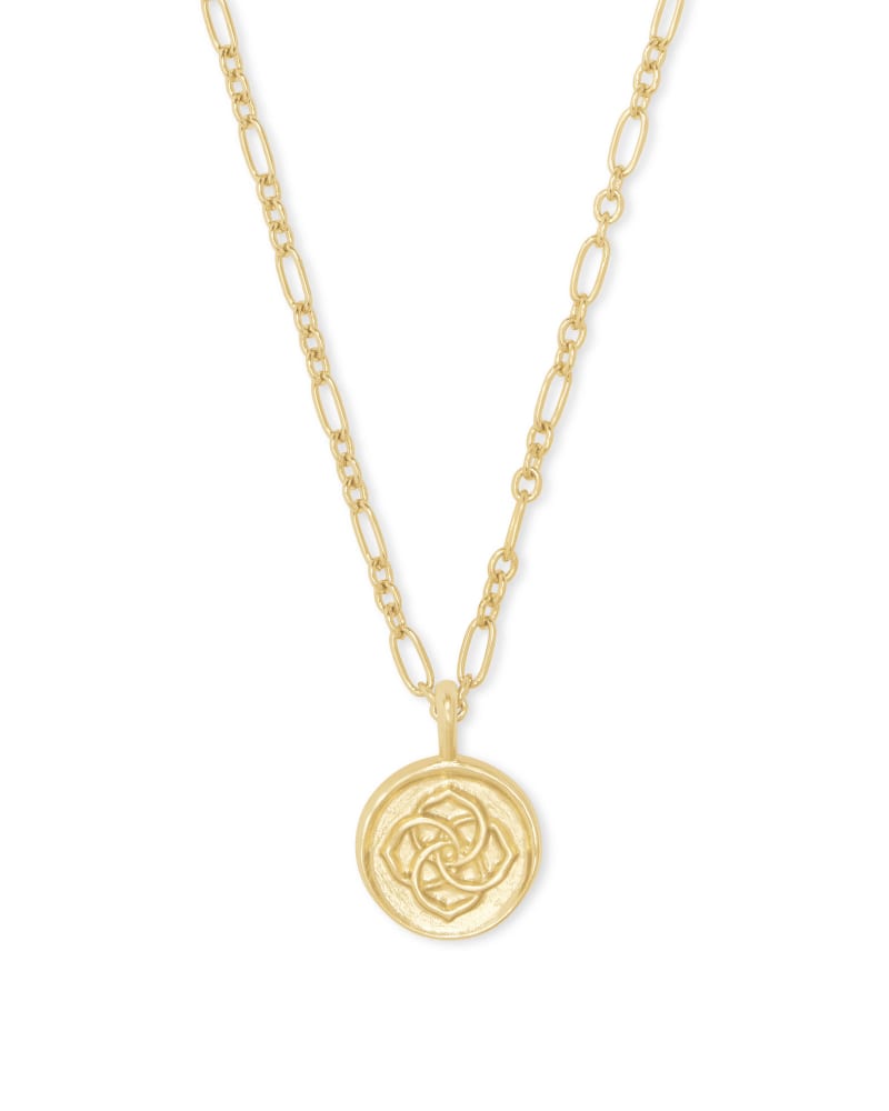 Kendra Scott Dira Coin Pendant Necklace Gold Metal