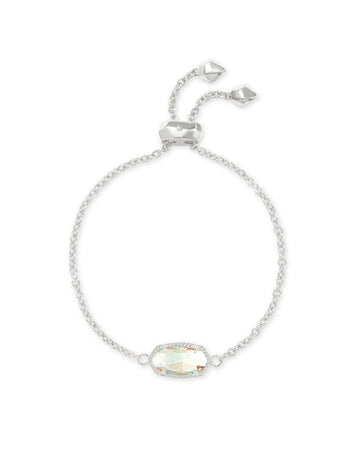 Kendra Scott  Elaina Delicate Chain Bracelet Rhodium Dichroic Glass