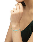 Kendra Scott Elaina Braided Friendship Bracelet Gold Light Blue Magnesite