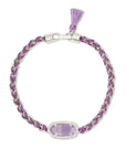 Kendra Scott Elaina Braided Friendship Bracelet Rhodium Purple Amethyst