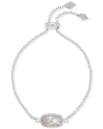 Kendra Scott Elaina Delicate Chain Bracelet - Rhodium Ivory Mother Of Pearl