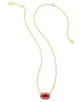 Kendra Scott Elisa Crystal Frame Short Pendant Necklace Gold Raspberry Illusion