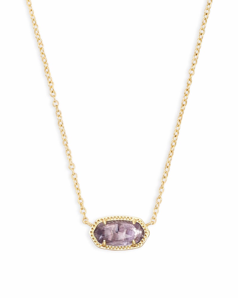 Kendra Scott  Elisa Short Pendant Necklace Gold Purple Amethyst