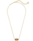 Kendra Scott  Elisa Short Pendant Necklace Gold Orange Citrine Quartz