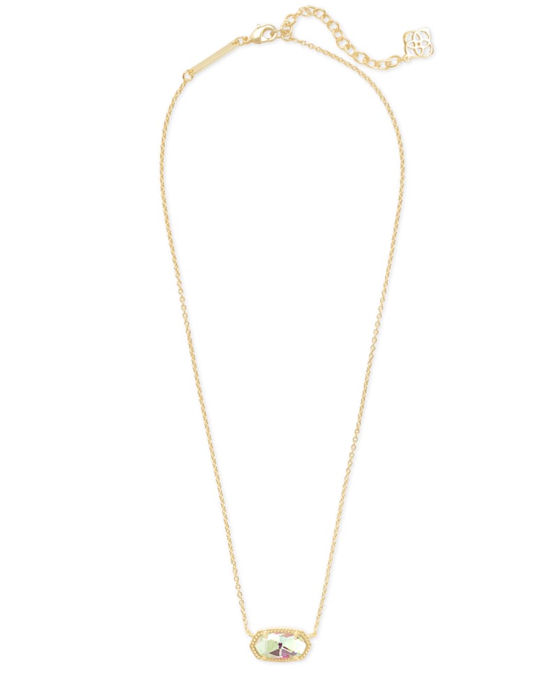 Kendra Scott  Elisa Short Pendant Necklace Gold Dichroic Glass