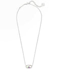 Kendra Scott  Elisa Short Pendant Necklace Rhodium Dichroic Glass