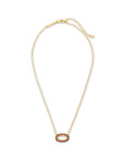 Kendra Scott Elisa Open Frame Necklace Gold Burgundy Crystal