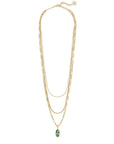 Kendra Scott Elisa Triple Strand Necklace - Gold Abalone Shell