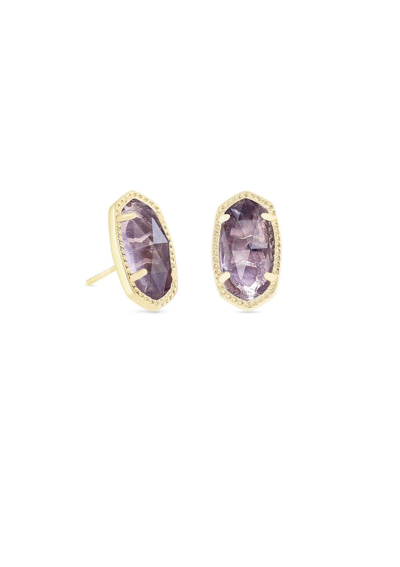 Kendra Scott  Ellie Stud Earrings Gold Purple Amethyst