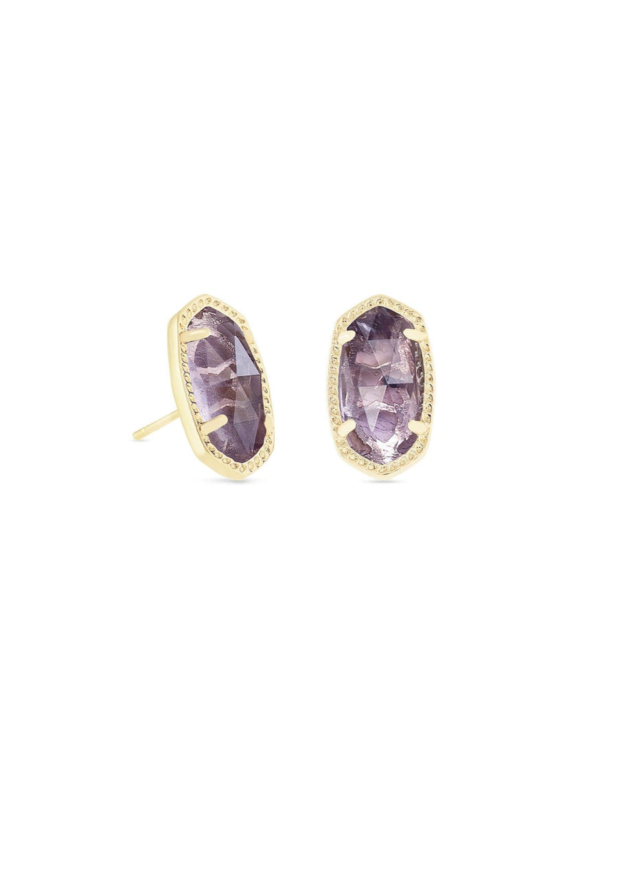 Kendra Scott Ellie Stud Earrings - Gold Purple Amethyst