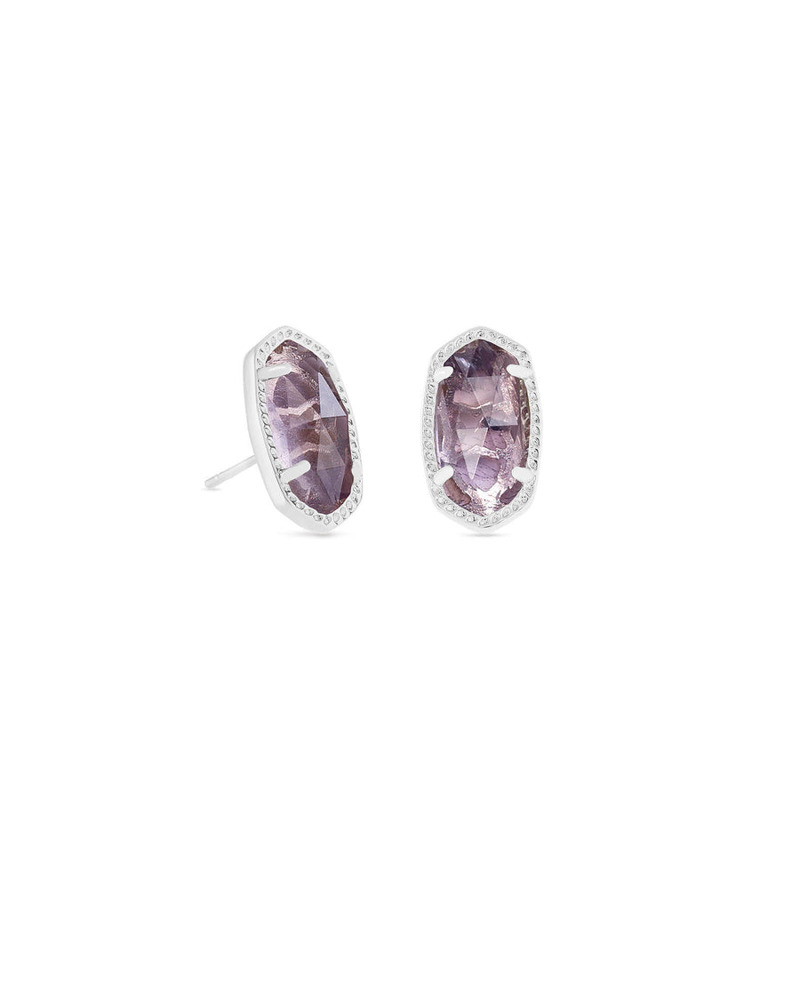 Kendra Scott  Ellie Stud Earrings Rhodium Purple Amethyst