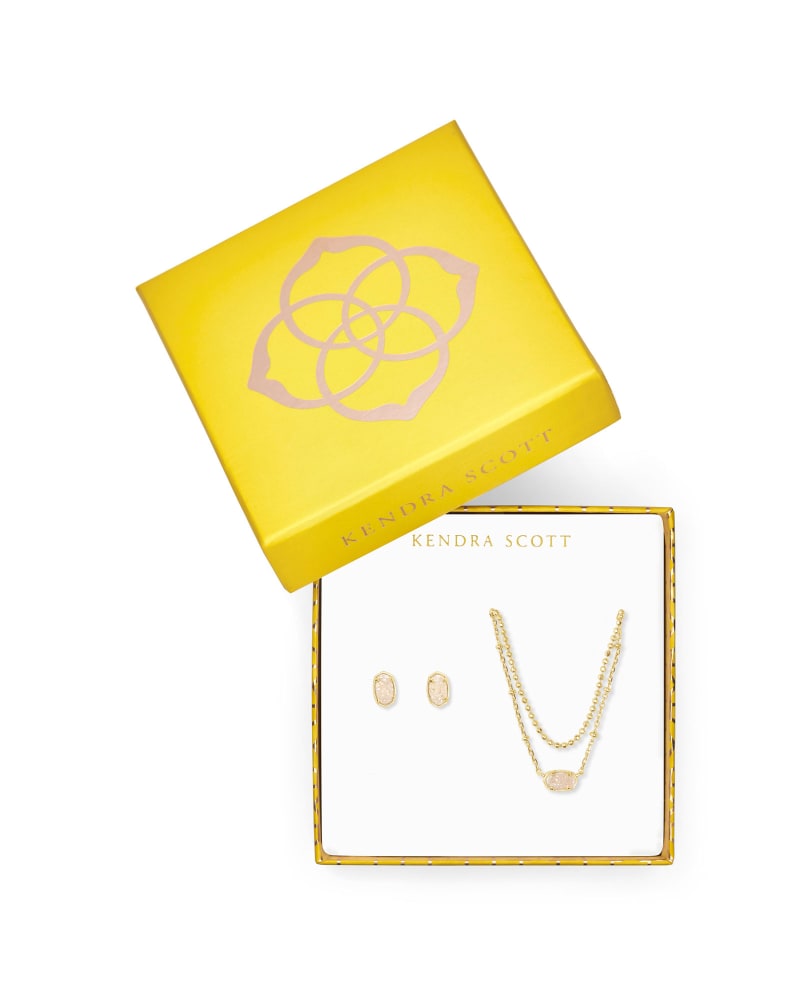 Kendra Scott Emilie Gift Set Gold/Iridescent Drusy
