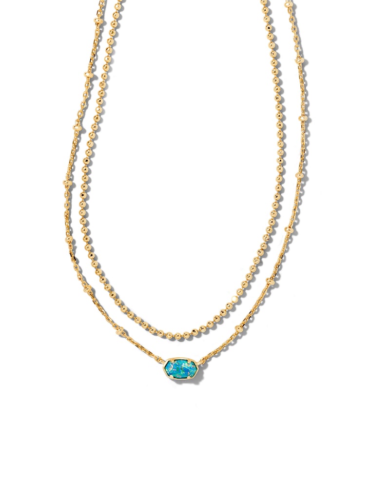 Kendra Scott Emilie Multi Strand Necklace Gold/Marine Opal