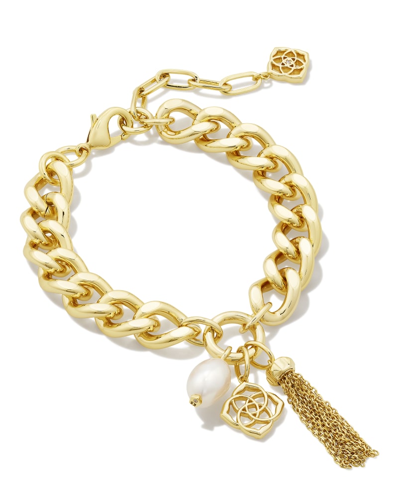 Kendra Scott  Everleigh Chain Bracelet Gold White Pearl
