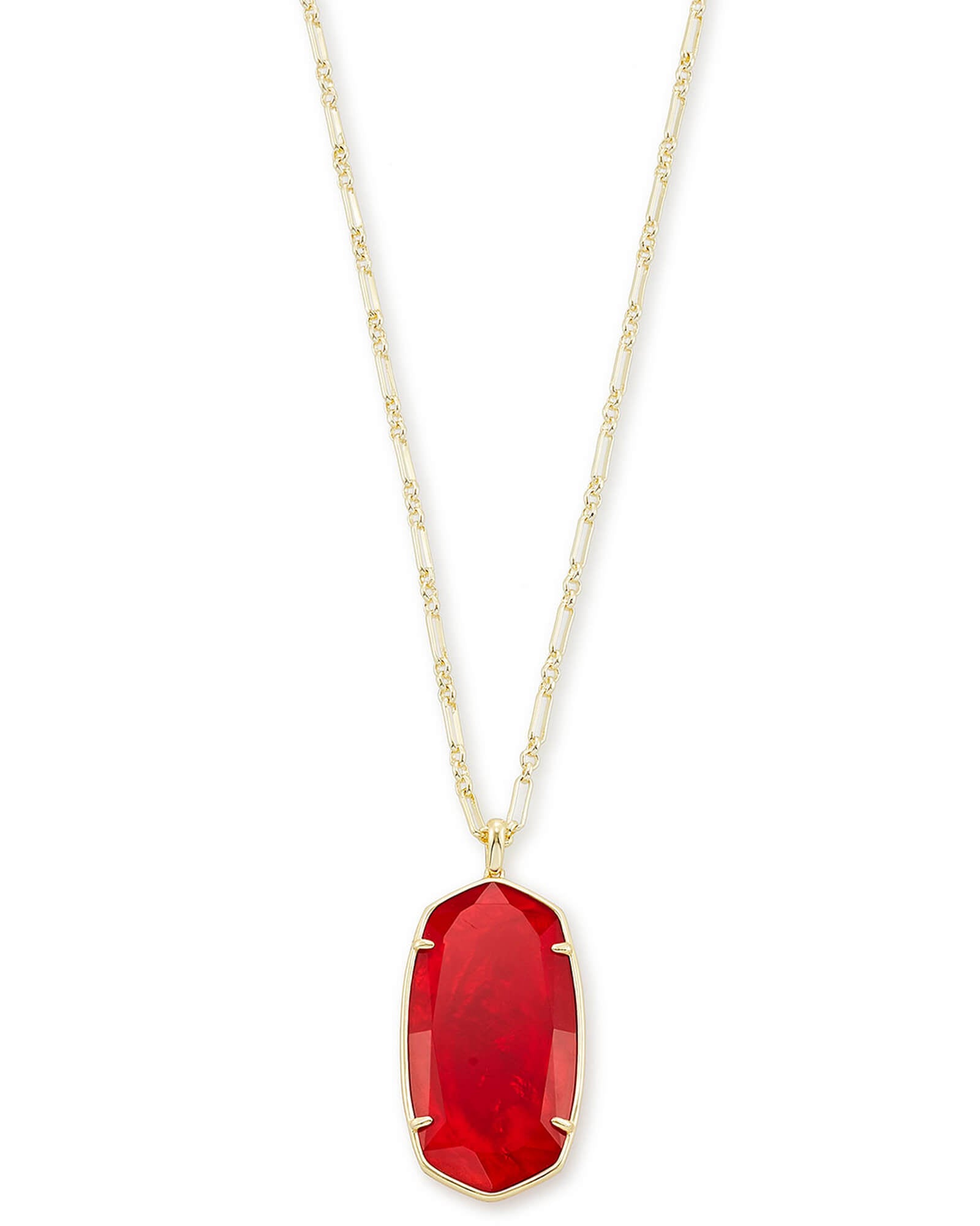 Kendra Scott Faceted Reid Necklace - Gold Cherry Red Illusion