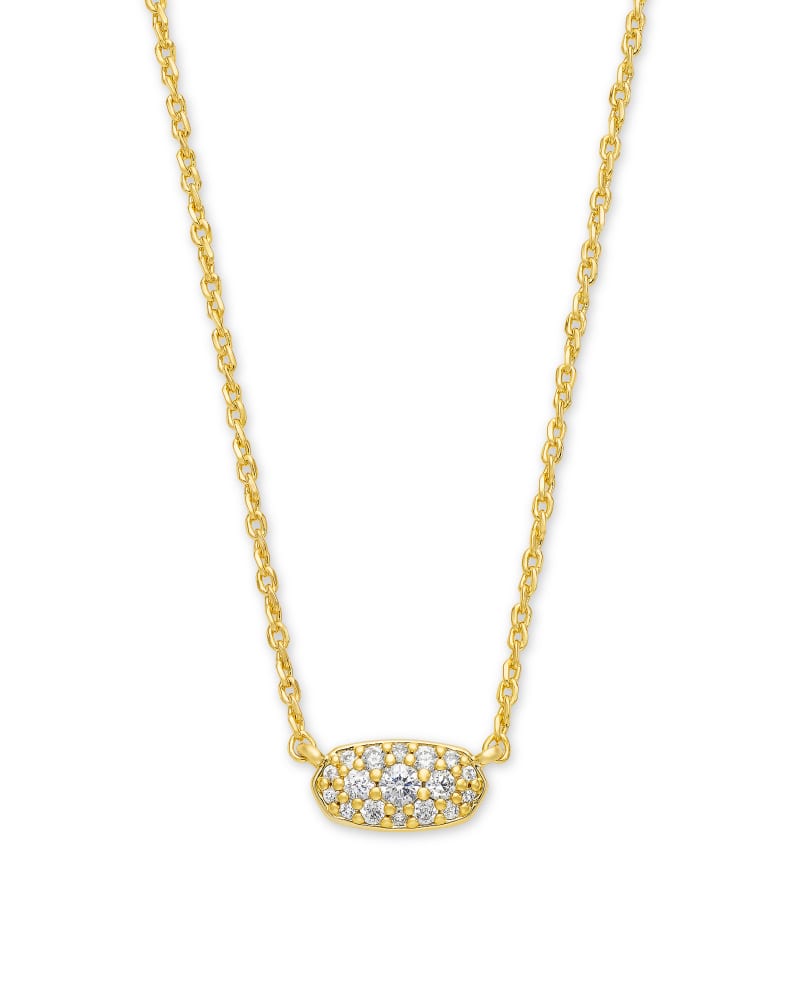 Kendra Scott Grayson Crystals Pendent Necklace Gold Metal