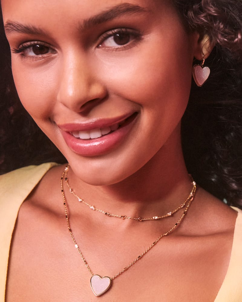 Kendra Scott Heart Drop Earrings - Gold Iridescent Drusy