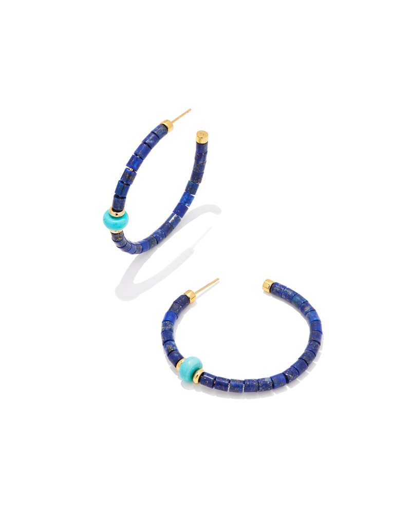Kendra Scott Insley Hoop Earrings - Gold Blue Lapis