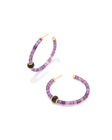 Kendra Scott Insley Hoop Earrings - Gold Purple Amethyst