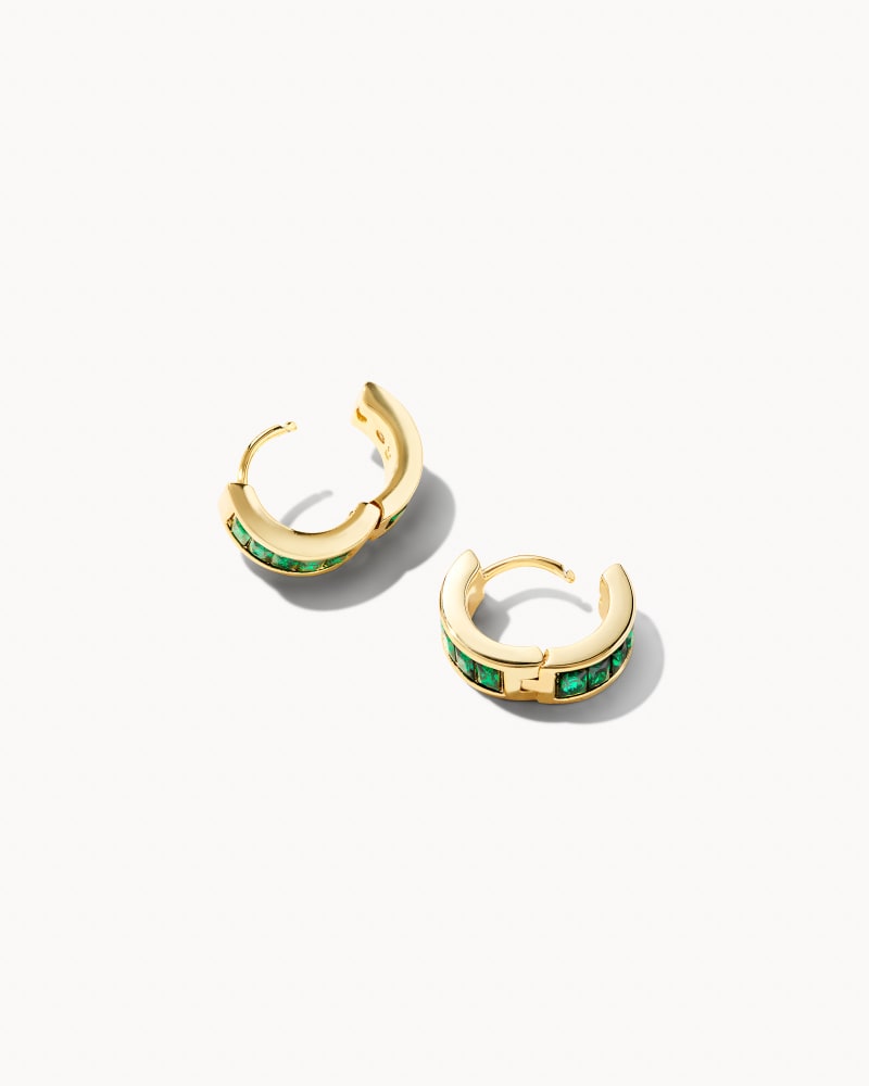 Kendra Scott Jack Huggie Earrins Gold/Green Crystal