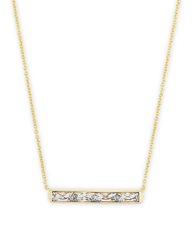 Kendra Scott Jack Pendant Necklace - Gold White Crystal