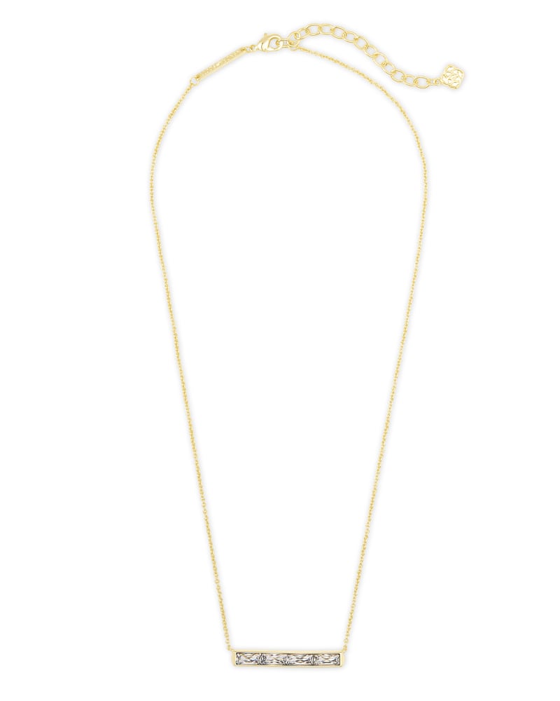 Kendra Scott Jack Pendant Necklace - Gold White Crystal