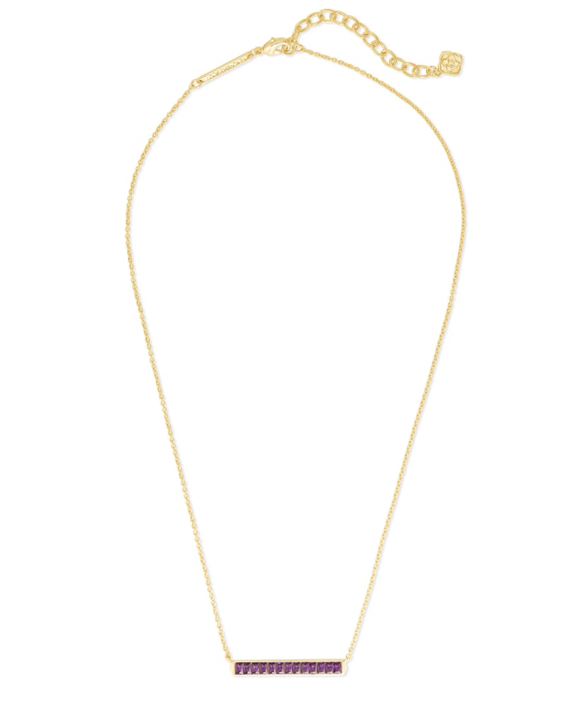 Kendra Scott Jack Pendant Necklace Gold Purple Crystal
