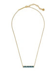 Kendra Scott Jack Pendant Necklace - Vintage Gold Teal Crystal