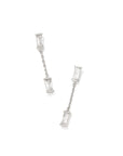 Kendra Scott Juliette Drop Earrings Rhodium White Crystal