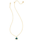 Kendra Scott Kendall Pendant  Necklace Gold Bronze Veined Lapis Turquoise