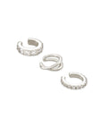 Kendra Scott Livy Earring Cuff Set Of 3 Rhodium Metal