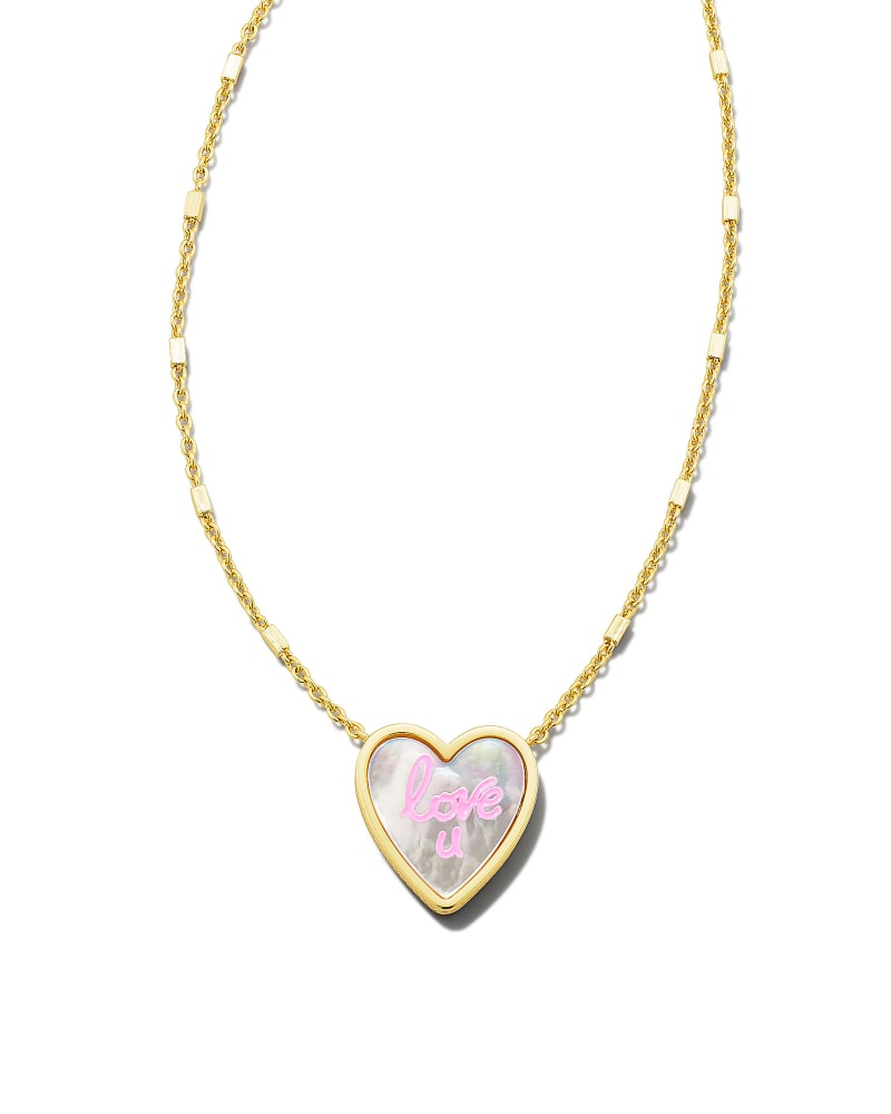 Kendra Scott Love U Pendant Necklace - Gold Ivory Mother Of Pearl