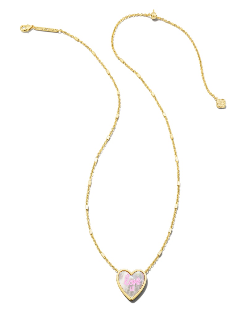 Kendra Scott Love U Pendant Necklace - Gold Ivory Mother Of Pearl