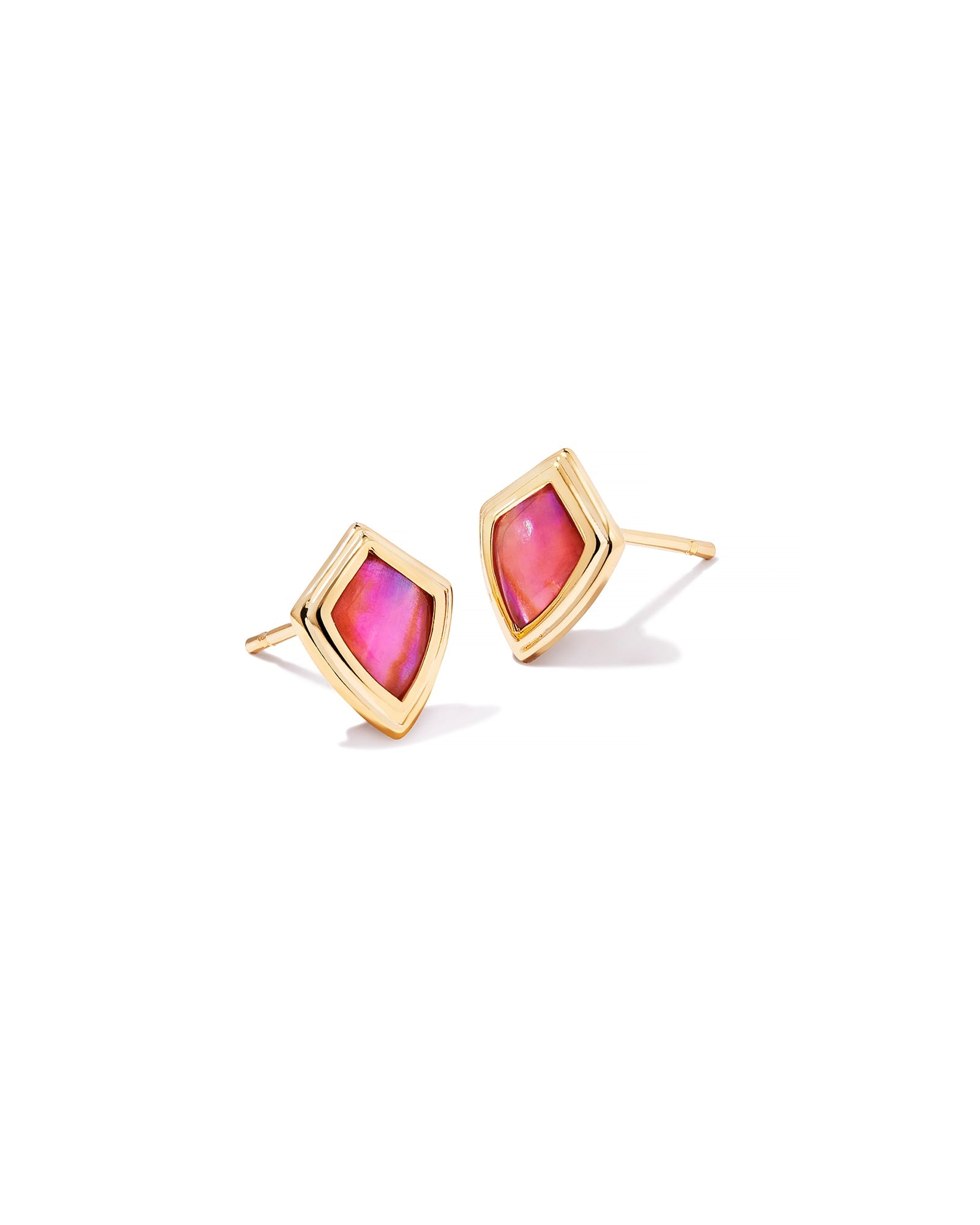 Kendra Scott Monica Stud Earrings Gold Light Burgundy Illusion