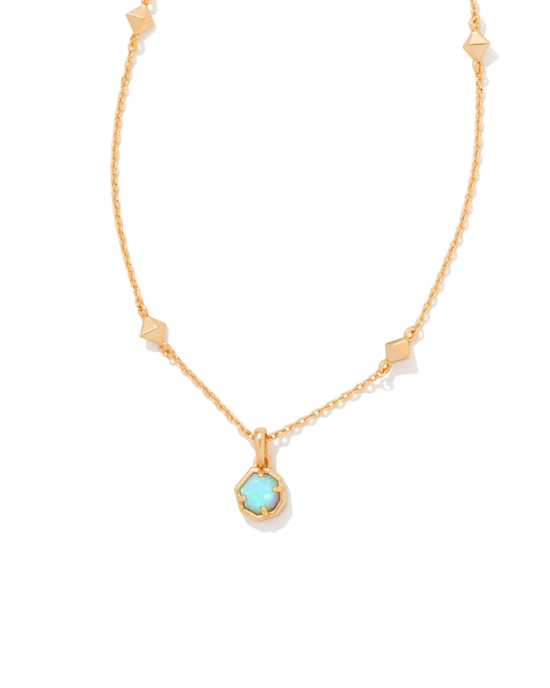 Kendra Scott Nola Pendant Necklace - Gold Aged Blue Kyocera Opal