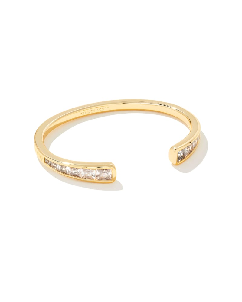Kendra Scott Parker Cuff Bracelet Gold White Crystal