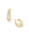 Kendra Scott Parker Hoop Earrings Gold White Crystal