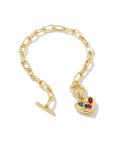 Kendra Scott Penny Heart Chain Bracelet Gold Multi Mix