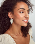 Kendra Scott Tessa Drop Earrings Rhodium Iridescent Abalone