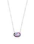 Kendra Scott Threaded Elisa Pendant Necklace Bright Silver Lilac Abalone