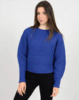 Long Raglan Sleeve Crew Neck Sweater