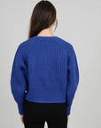 Long Raglan Sleeve Crew Neck Sweater