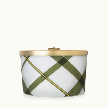 Frasier Fir Frosted Plaid Poured Candle, Large