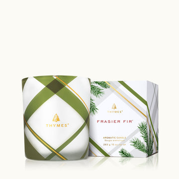 Frasier Fir Frosted Plaid Candle, Medium