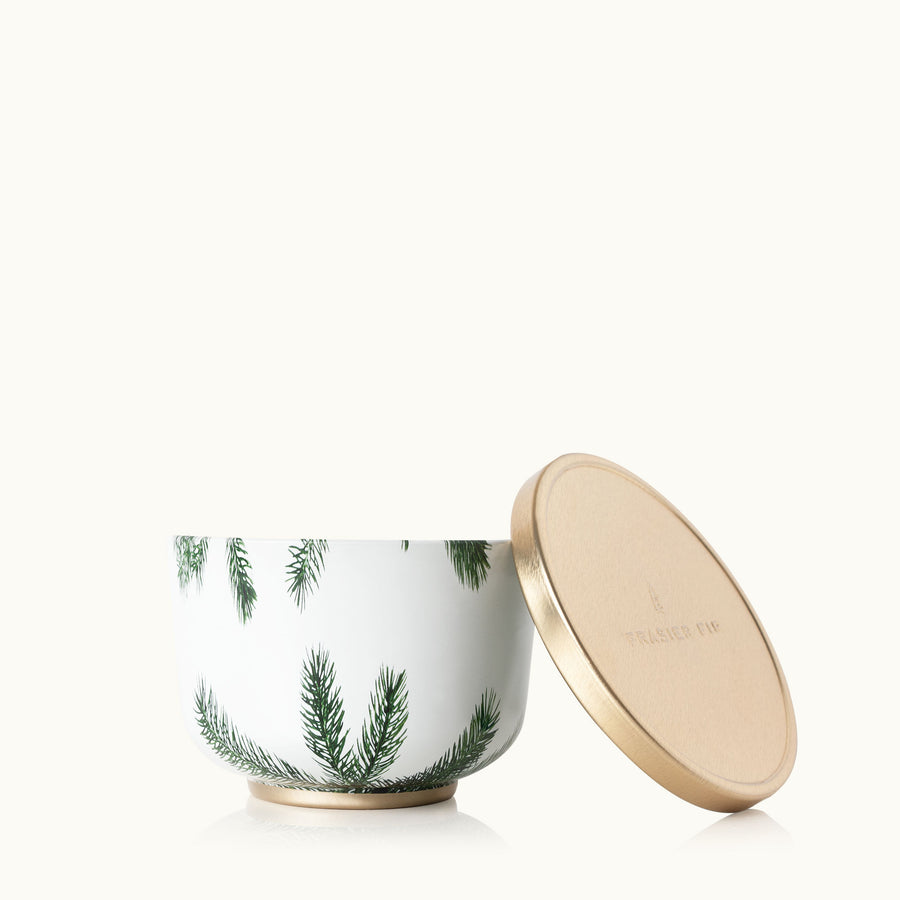 Frasier Fir Poured Candle Tin, Gold Lid
