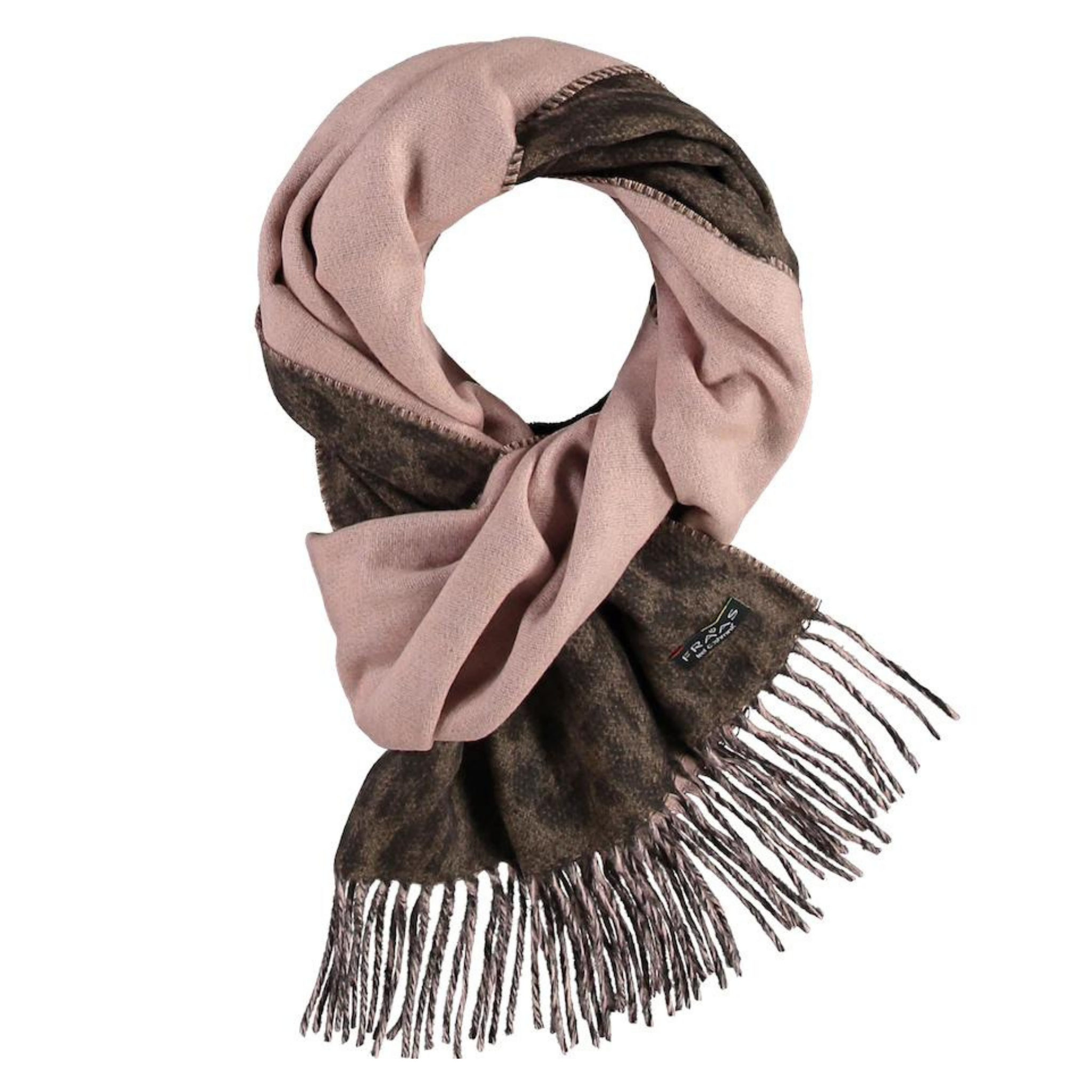 Two Tone Leo Cashmink Scarf - Brown/Lt Pink